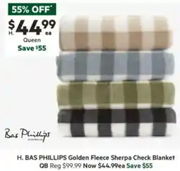 Harris Scarfe Golden Fleece Sherpa Check Blanket offer