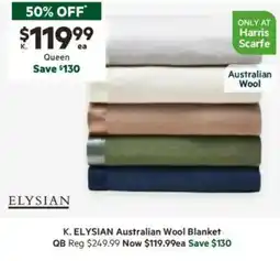 Harris Scarfe Australian Wool Blanket offer