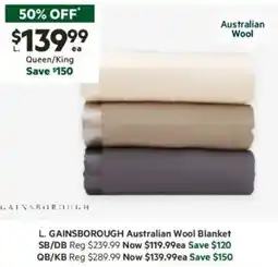 Harris Scarfe Australian Wool Blanket offer