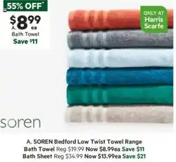 Harris Scarfe Bedford Low Twist Towel offer