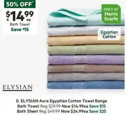 Harris Scarfe Aura Egyptian Cotton Towel offer