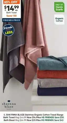 Harris Scarfe Daintree Organic Cotton Towel offer