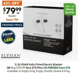 Harris Scarfe Elysian fully fitted electric blanket offer