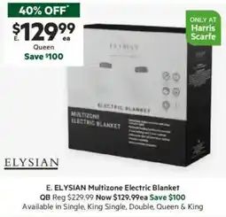 Harris Scarfe Elysian multizone electric blanket qb offer