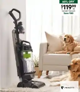 Harris Scarfe Prinetti elite pet 1000w cyclonic upright vacuum cleaner offer