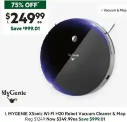 Harris Scarfe Mygenie xsonic wi-fi h20 robot vacuum cleaner & mop offer