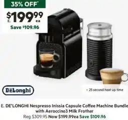 Harris Scarfe Nespresso Inissia Capsule Coffee Machine Bundle with Aeroccino3 Milk Frother offer