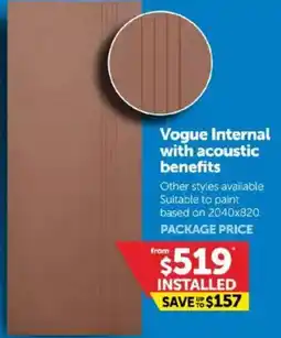 Doors Plus Vogue Internal with acoustic benefits offer