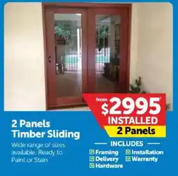 Doors Plus 2 Panels Timber Sliding offer