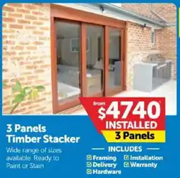 Doors Plus 3 Panels Timber Stacker offer