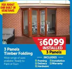 Doors Plus 3 Panels Timber Folding offer