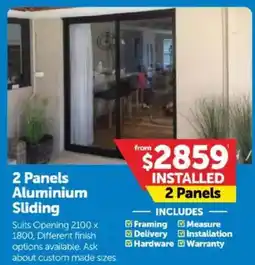 Doors Plus 2 Panels Aluminium Sliding offer