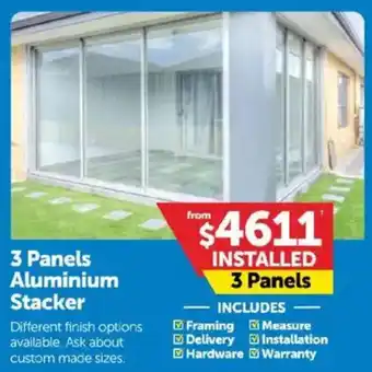Doors Plus 3 Panels Aluminium Stacker offer