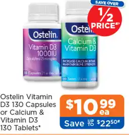 Good Price Pharmacy Ostelin Vitamin D3 130 Capsules or Calcium & Vitamin D3 offer