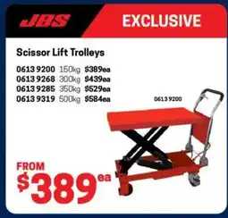 Blackwoods Scissor lift trolleys offer