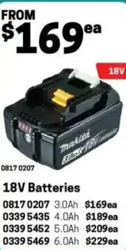 Blackwoods 18v batteries offer