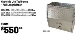 Blackwoods Highside ute toolboxes offer