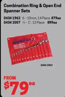 Blackwoods Combination ring & open end spanner sets offer