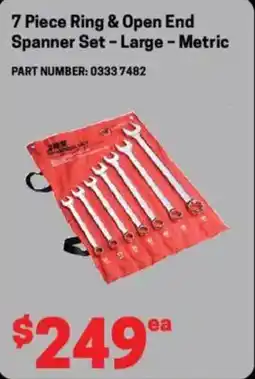 Blackwoods 7 piece ring & open end spanner set offer