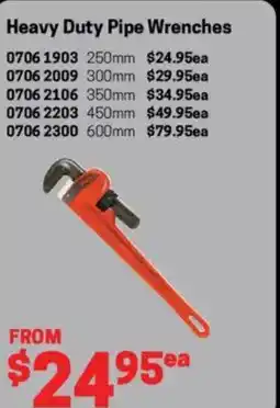 Blackwoods Heavy duty pipe wrenches offer