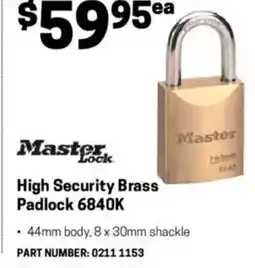 Blackwoods High security brass padlock offer