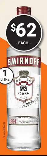 Super Cellars Smirnoff vodka offer
