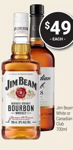 Super Cellars Jim beam or canadian club offer