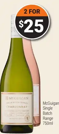 Super Cellars Mcguigan single batch project chardonnay offer
