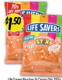NQR Life savers peaches & cream stix offer