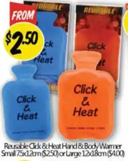 NQR Reusable click & heat hand & body warmer offer