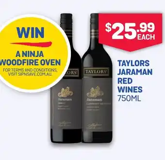 SipnSave Taylors jaraman red wines offer