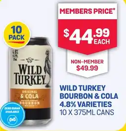 SipnSave Wild turkey bourbon & cola offer