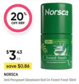 Anti-perspirant deodorant roll on forest fresh