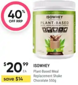 Healthy Life Plant-based meal replacement shake chocolate offer