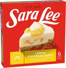 IGA NEW Sara Lee Lemon Cheesecake 410g offer
