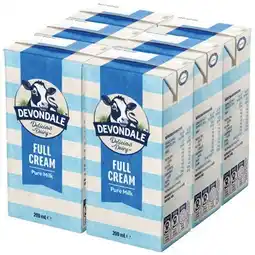 IGA Devondale Full Cream or Extra Light Long Life Milk 6x200mL offer