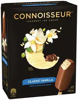IGA Connoisseur Gourmet Ice Cream 4 Pack or Mini 6 Pack Selected Varieties offer