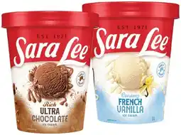 IGA Sara Lee Ice Cream 1 Litre or Luxury Ice Cream Tub 1 Litre Selected Varieties offer