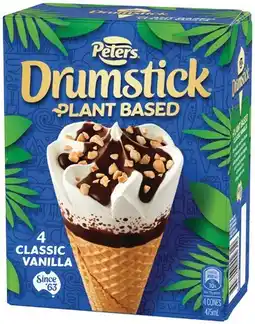 IGA Peters Drumstick Plant Based Classic Vanilla 4 Pack offer