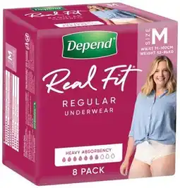 IGA Depend Real Fit Women Underwear 8 Pack Selected Varieties offer