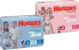 IGA Huggies Ultra Dry, Newborn or Infant Nappies 30‑54 Pack Selected Varieties offer