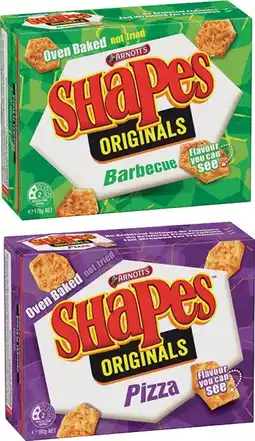IGA Arnott’s Shapes 130‑190g Selected Varieties offer