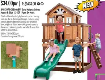 Chrisco Hampers Backyard Discovery Echo Heights Cubby House & Slide offer