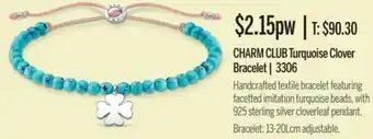 Charm Club Turquoise Clover Bracelet