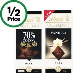Woolworths Lindt Lindor or Excellence Blocks 80-100g offer