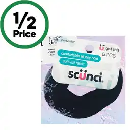 Woolworths Scunci Ponytailer Black Knit Pk 6 offer