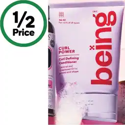Woolworths Being Curl Power Shampoo or Conditioner 354ml offer