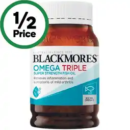 Woolworths Blackmores Omega Triple Super Strength Fish Oil Capsules Pk 150 offer