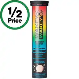 Woolworths Wakey Wakey Caffeine Energy + Multivitamin Orange Effervescent Tablets Pk 17 offer