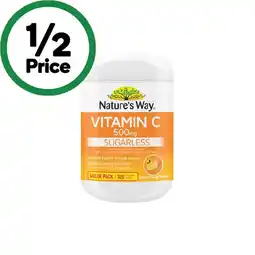 Woolworths Nature’s Way Vitamin C 500mg Sugarless Chewable Tablets Pk 320 offer
